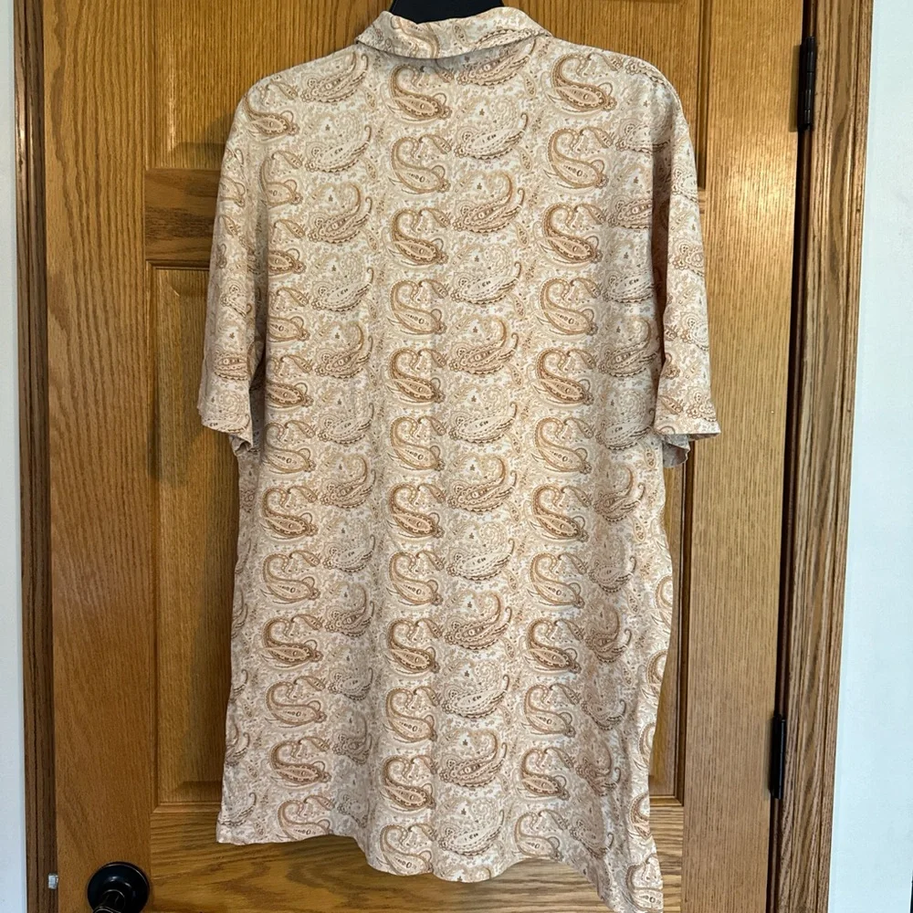 Ralph Lauren Tan Polo Shirt with Paisley Design